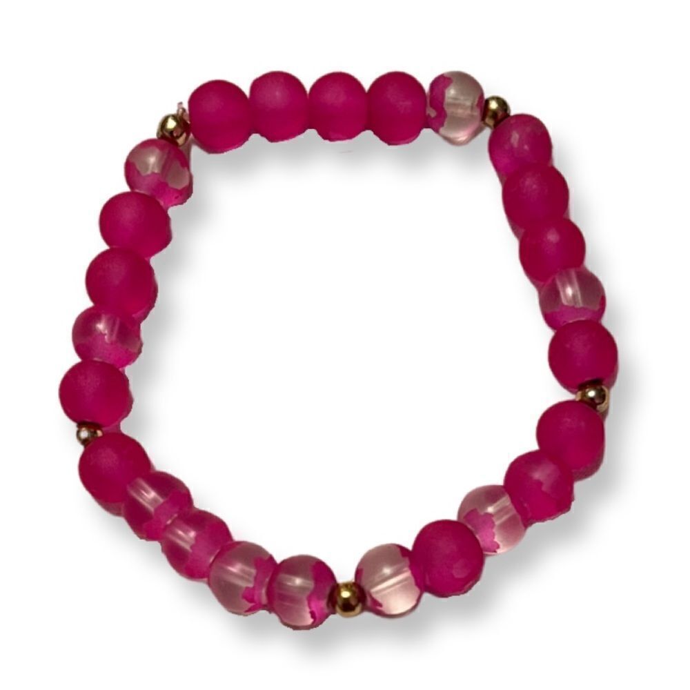 Pink Bead Stretchy Bracelet